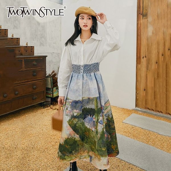 twotwinstyle patchwork print dress female lapel collar long sleeve high waist tunic dresses women elegant fashion 2019 spring, Black;gray
twotwinstyle patchwork print dress female lapel collar long sleeve high waist tunic dresses women elegant fashion 2019 spring, Black;gray