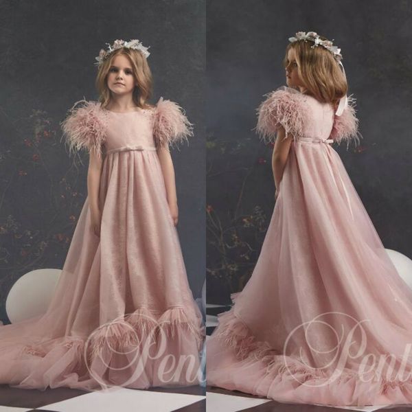 2020 bohemian pink flower girl dresses jewel neck lace feather a line short sleeve first communion dress custom made girls pageant gowns, White;blue
2020 bohemian pink flower girl dresses jewel neck lace feather a line short sleeve first communion dress custom made girls pageant gowns, White;blue
