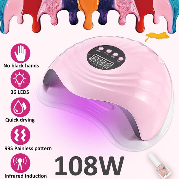 108w 36 pcs led beads uv led lamp gel nail lamp nail dryer for nails all gel polish sensor sun light art manicure tools
108w 36 pcs led beads uv led lamp gel nail lamp nail dryer for nails all gel polish sensor sun light art manicure tools