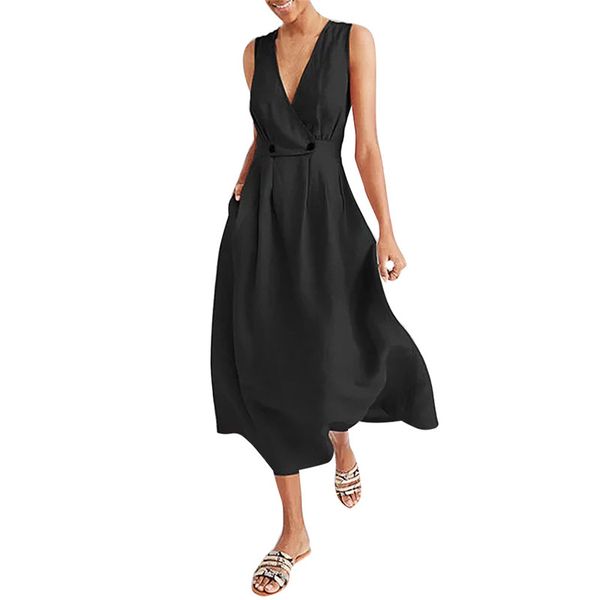 womens designer dresses sleeveless low chest dresses fashion v-neck women clothes, Black;gray
womens designer dresses sleeveless low chest dresses fashion v-neck women clothes, Black;gray