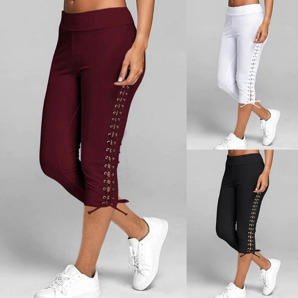 women yoga pants gym leggings lace-up casual elastic leggins solid sportswear fitness pants high waist mujer workout clothing, White;red
women yoga pants gym leggings lace-up casual elastic leggins solid sportswear fitness pants high waist mujer workout clothing, White;red