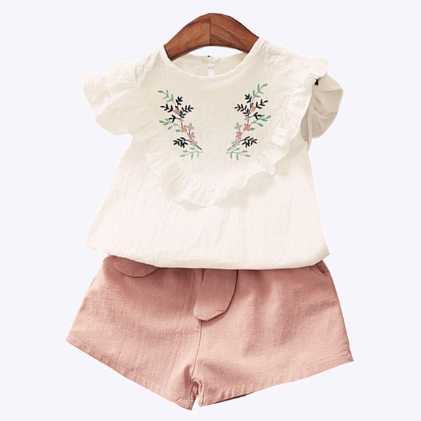 2 piece sets cotton baby girl clothes fly sleeve embroidered floral blouse and shorts cute casual summer outfits 19042002, White
2 piece sets cotton baby girl clothes fly sleeve embroidered floral blouse and shorts cute casual summer outfits 19042002, White