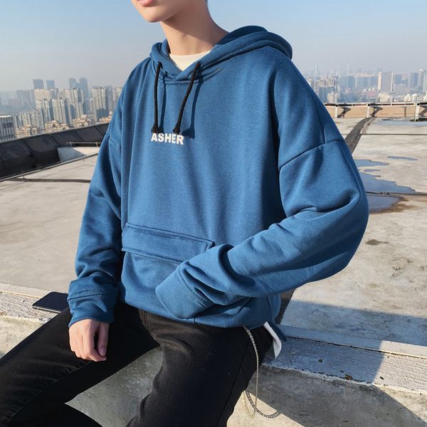 2019 spring men's new casual solid color letter printing long-sleeved hooded hoodies loose temperament trend cotton, Black
2019 spring men's new casual solid color letter printing long-sleeved hooded hoodies loose temperament trend cotton, Black