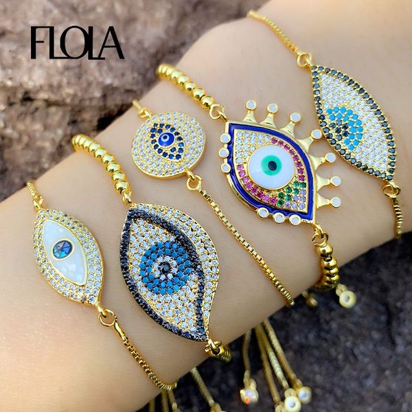 flola turkish evil eye bracelet for woman cz rainbow stone tennis bracelet 24k gold evil eye jewelry pulsera de ojo turco brtb77, Golden;silver
flola turkish evil eye bracelet for woman cz rainbow stone tennis bracelet 24k gold evil eye jewelry pulsera de ojo turco brtb77, Golden;silver
