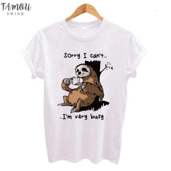cartoon sloth print women t shirt polyester casual short sleeve tee female clothes cute style tumblr tshirts camiseta mujer, White
cartoon sloth print women t shirt polyester casual short sleeve tee female clothes cute style tumblr tshirts camiseta mujer, White