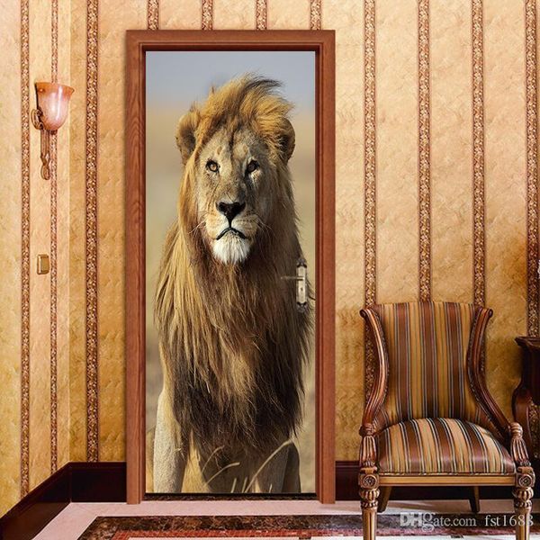 77x200cm personalized animal lion 3d diy door stickers decor wallpaper waterproof removable vinyl decal bedroom living room decoration mural
77x200cm personalized animal lion 3d diy door stickers decor wallpaper waterproof removable vinyl decal bedroom living room decoration mural