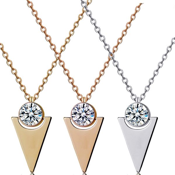 stainless steel triangle pendant simple geometry rhinestone necklace pendant, Bronze;silver
stainless steel triangle pendant simple geometry rhinestone necklace pendant, Bronze;silver