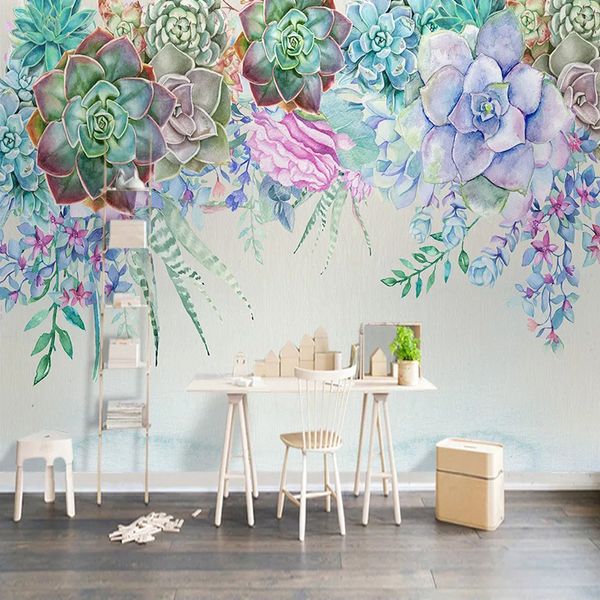 

custom any size 3d wall murals wallpaper green plant flower mural restaurant dining room modern pastoral style p wall paper