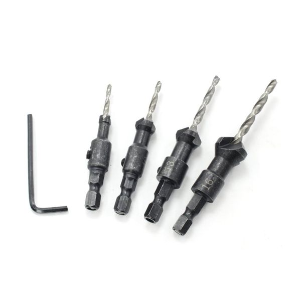 conical woodworking countersink drill bit hex shank taper hole drill hole bit shaped woodworking opener set 4pc
conical woodworking countersink drill bit hex shank taper hole drill hole bit shaped woodworking opener set 4pc