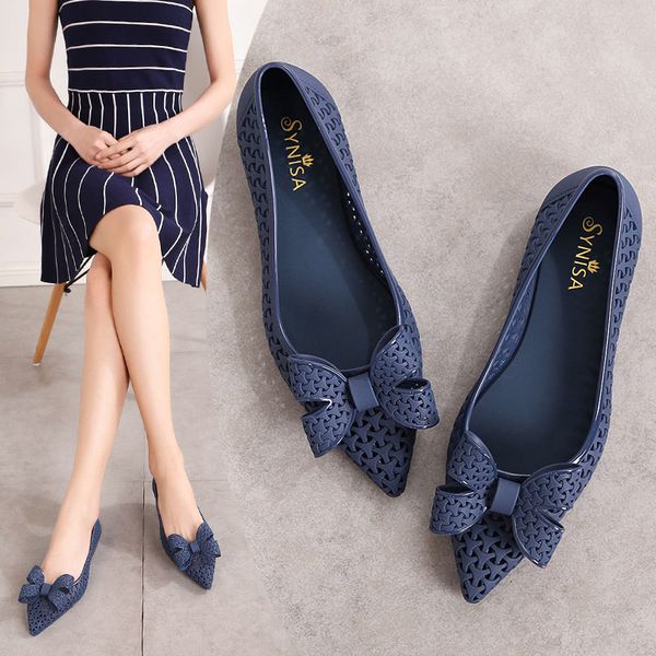 2020 new pointed pointed hollow sandals female travel hole jelly shoes flat bottom plastic bow beach shoes, Black
2020 new pointed pointed hollow sandals female travel hole jelly shoes flat bottom plastic bow beach shoes, Black