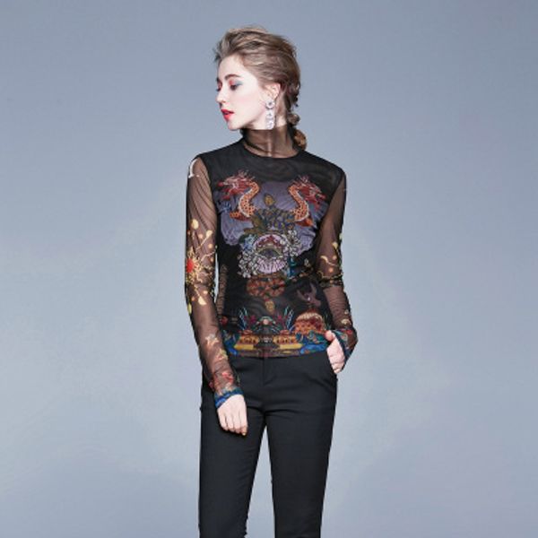 2020 spring new women's & tees,long sleeve high collar beauty printing lady's t-shirt,nice mesh, White
2020 spring new women's & tees,long sleeve high collar beauty printing lady's t-shirt,nice mesh, White