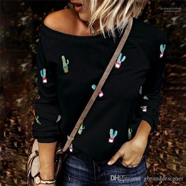 crew neck print cactus pattern fashion undercoat casual comfortable women females long sleeve tshirt autumn cute, White
crew neck print cactus pattern fashion undercoat casual comfortable women females long sleeve tshirt autumn cute, White