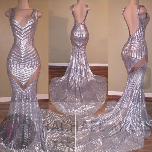 Open Back Long Mermaid Prom Dresses 2018 New Sleeveless Illusion Sweep Strap V Neck Formal Evening Dress Party Gowns Custom Made Plus Size
Open Back Long Mermaid Prom Dresses 2018 New Sleeveless Illusion Sweep Strap V Neck Formal Evening Dress Party Gowns Custom Made Plus Size
