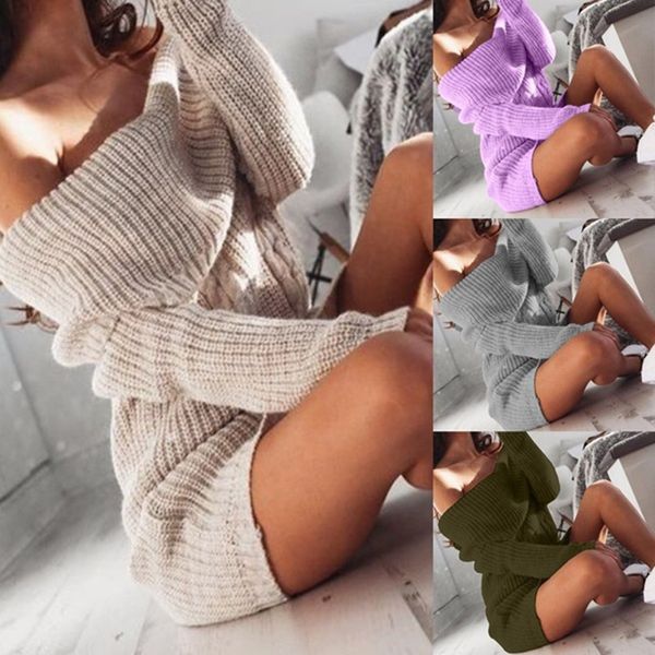 women winter sweater dress slash neck casual loose long version knitted pullovers dress 2019 new arrival ins clothes s-3xl gmw07, White;black
women winter sweater dress slash neck casual loose long version knitted pullovers dress 2019 new arrival ins clothes s-3xl gmw07, White;black