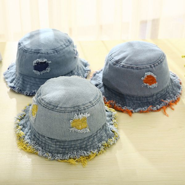 denim raw edge kids bucket hat with holes cowboy baby boys summer hat baby girls sun cap fashion sun prevent children's hats, Yellow
denim raw edge kids bucket hat with holes cowboy baby boys summer hat baby girls sun cap fashion sun prevent children's hats, Yellow