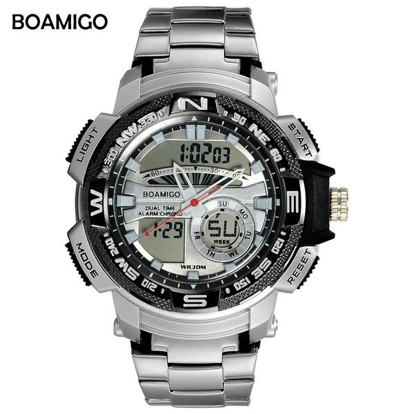 boamigo mens sport digital watch waterproof stainless steel multiple time zone double display wristwatch reloj de hombre new, Slivery;brown
boamigo mens sport digital watch waterproof stainless steel multiple time zone double display wristwatch reloj de hombre new, Slivery;brown