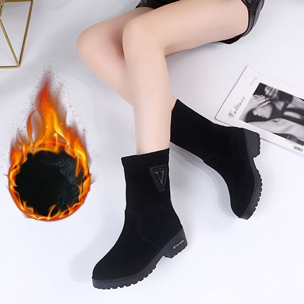 plus velvet women's ladies fashion warm mid-calf boots platforms thick heels warm fur plush insole shoes woman winter boots, Black
plus velvet women's ladies fashion warm mid-calf boots platforms thick heels warm fur plush insole shoes woman winter boots, Black