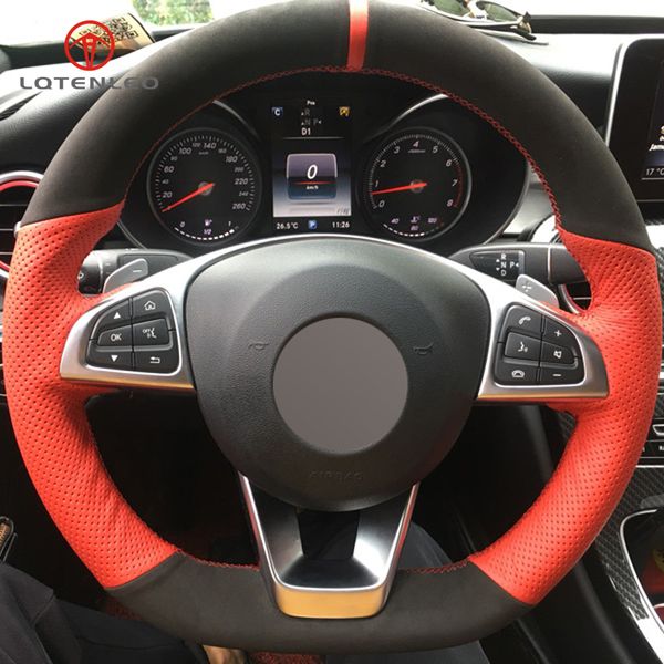 lqtenleo red genuine leather black suede car steering wheel cover for - c200 c250 c300 b250 b260 a200 a250 cla220
lqtenleo red genuine leather black suede car steering wheel cover for - c200 c250 c300 b250 b260 a200 a250 cla220