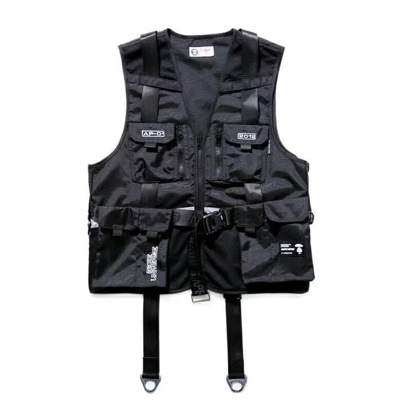 popular logo features military overalls with mesh mesh vest and hip loose sleeveless cardigan jacket, Black;white
popular logo features military overalls with mesh mesh vest and hip loose sleeveless cardigan jacket, Black;white