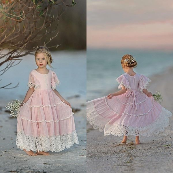 2020 Пляж Pink Sheer коротких рукавов линии шнурок девушка Pageant платье многоуровневого шифон Puffy Формальных Дети День рождения Пром платье BC3689
2020 Пляж Pink Sheer коротких рукавов линии шнурок девушка Pageant платье многоуровневого шифон Puffy Формальных Дети День рождения Пром платье BC3689