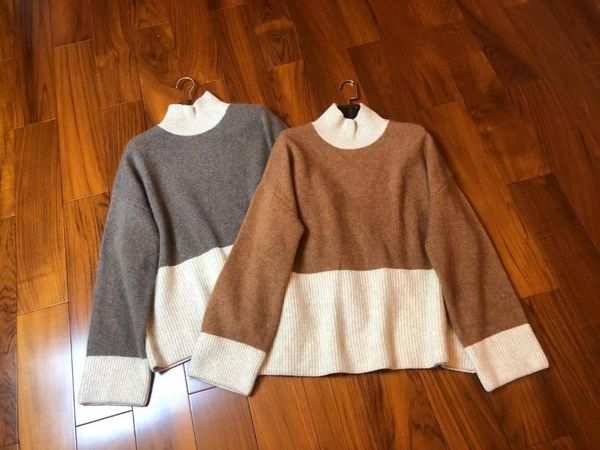 2019 new ladies fashion long sleeve casual cashmere wool turtleneck contrast pullover 1224, White;black
2019 new ladies fashion long sleeve casual cashmere wool turtleneck contrast pullover 1224, White;black