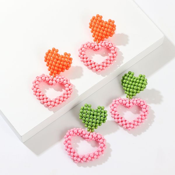 8seasons new kawaii heart green/orange acrylic beaded stud earrings for women wedding party fashion earrings jewelry, 1pair, Golden;silver
8seasons new kawaii heart green/orange acrylic beaded stud earrings for women wedding party fashion earrings jewelry, 1pair, Golden;silver