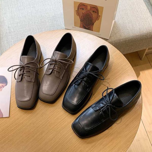 women's casual flat shoes square head laces fashion spring single shoes wild simple solid color work zapatos mujer u29-41, Black
women's casual flat shoes square head laces fashion spring single shoes wild simple solid color work zapatos mujer u29-41, Black