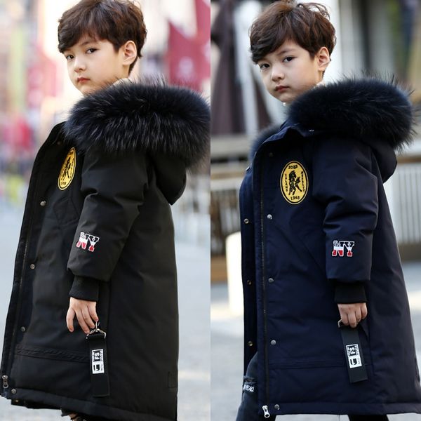 x6wso clothing 2019 boys down jacket coat ' winter down jacket children's medium and long style boys' thickened big children, Blue;gray
x6wso clothing 2019 boys down jacket coat ' winter down jacket children's medium and long style boys' thickened big children, Blue;gray