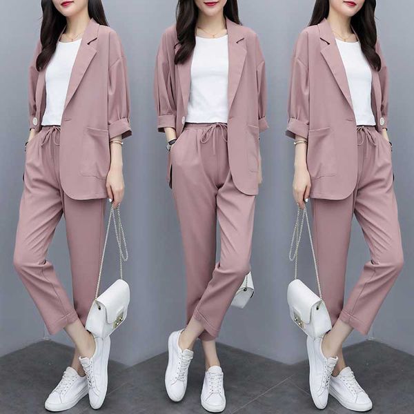 ladies suit autumn new fashion temperament thin section loose suit elastic waist pants wild women's two-piece, White;black
ladies suit autumn new fashion temperament thin section loose suit elastic waist pants wild women's two-piece, White;black