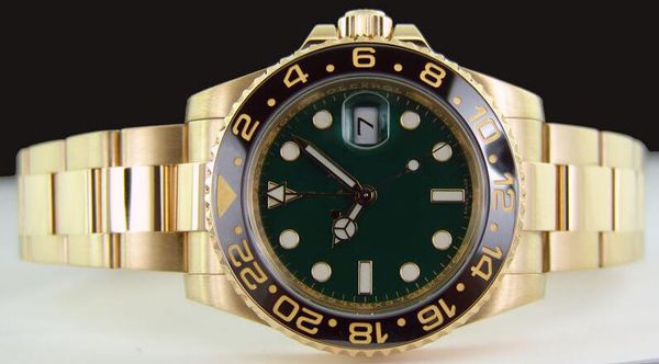 wristwatches asia 2813 mechanical movement 40mm 18kt gold gmt with green index dial - 116718 ceramic automatic mens watches, Slivery;brown
wristwatches asia 2813 mechanical movement 40mm 18kt gold gmt with green index dial - 116718 ceramic automatic mens watches, Slivery;brown