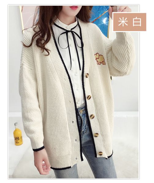qiu dong new style is mixed take v collar languid lazy wind to embroider cardigan of female institute wind sweater coat tide, Black
qiu dong new style is mixed take v collar languid lazy wind to embroider cardigan of female institute wind sweater coat tide, Black