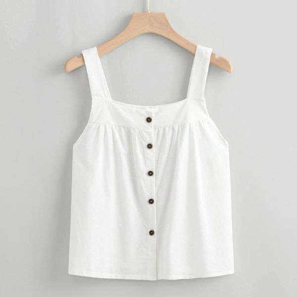 women's tanks & camis chic white camisole for women summer vest solid color sleeveless button e2
women's tanks & camis chic white camisole for women summer vest solid color sleeveless button e2