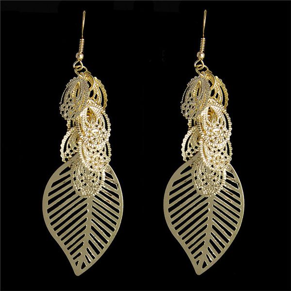 misananryne 1pair womens earrings 2 colors cute leaf dangle earrings, Silver
misananryne 1pair womens earrings 2 colors cute leaf dangle earrings, Silver