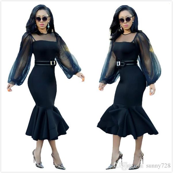 2019 black mermaid evening dress see through gauze long sleeves crew neck ruffles mid calf fashion party dresses real pictures, White;black
2019 black mermaid evening dress see through gauze long sleeves crew neck ruffles mid calf fashion party dresses real pictures, White;black
