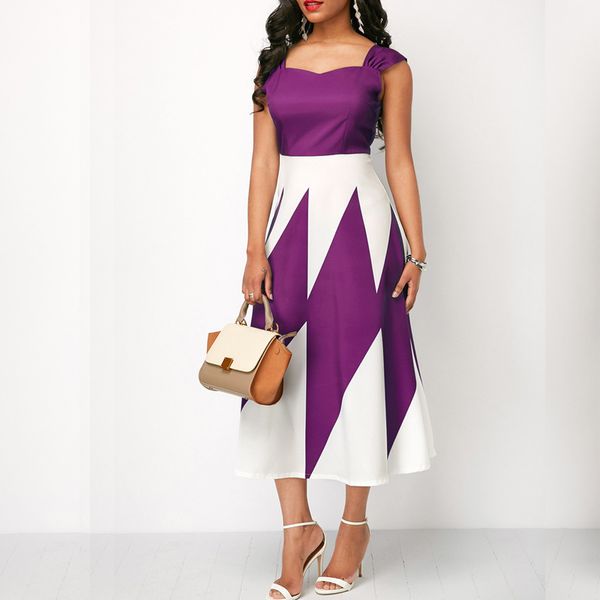patchwork office women's summer dress plus size party dress elegant temperament holiday travel sleeveless blue purple dres, Black;gray
patchwork office women's summer dress plus size party dress elegant temperament holiday travel sleeveless blue purple dres, Black;gray