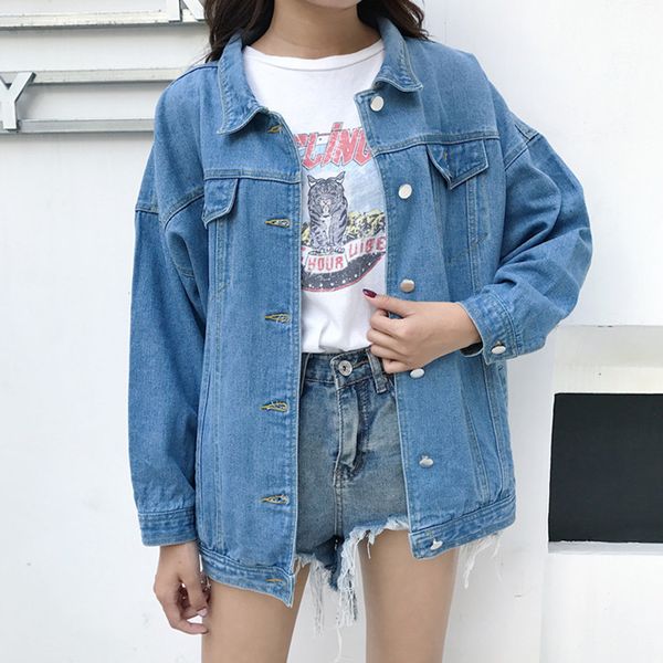 vintage solid jeans jacket for women loose casual blue women coats female outwear denim feminine chaqueta mujer coat autumn, Black;brown
vintage solid jeans jacket for women loose casual blue women coats female outwear denim feminine chaqueta mujer coat autumn, Black;brown