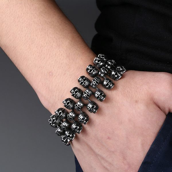 wide men's titanium steel skeleton bracelet rock punk titanium steel jewelry tide boys fashion metal street hip hop gift, Black
wide men's titanium steel skeleton bracelet rock punk titanium steel jewelry tide boys fashion metal street hip hop gift, Black