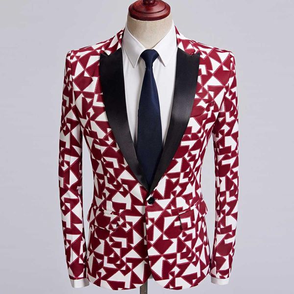 car&ffi new men fashion black white triangle pattern blazer slim fit designs costume homme stage clothes for singers suit jacket, White;black
car&ffi new men fashion black white triangle pattern blazer slim fit designs costume homme stage clothes for singers suit jacket, White;black