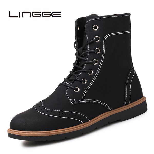 lingge men black lace up mid-calf boots spring autumn casual side zipper boots round toe notorcycle shoes
lingge men black lace up mid-calf boots spring autumn casual side zipper boots round toe notorcycle shoes
