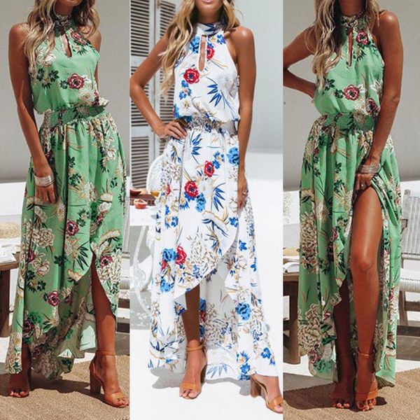 women maxi dresses female boho floral long dress evening party dance summer beach sundress ladies halter d3, Black;gray 
women maxi dresses female boho floral long dress evening party dance summer beach sundress ladies halter d3, Black;gray