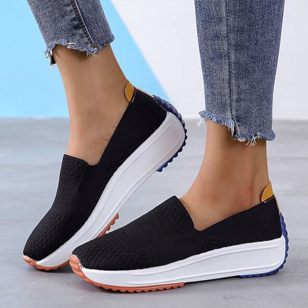 women's knitting sneakers mesh breathable women loafers ladies elastic band female casual comfortable shoes plus size autumn, Black
women's knitting sneakers mesh breathable women loafers ladies elastic band female casual comfortable shoes plus size autumn, Black