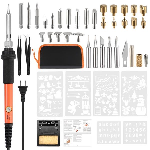 45 pcs/set electric soldering iron wood burning kit 60w 110v pyrography pen wood burner tool with adjustable temperature
45 pcs/set electric soldering iron wood burning kit 60w 110v pyrography pen wood burner tool with adjustable temperature