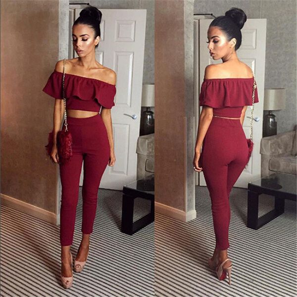2 piece crop and pants women set 2018 summer autumn new fashion ruffles and pants casual clothing women suit set, White
2 piece crop and pants women set 2018 summer autumn new fashion ruffles and pants casual clothing women suit set, White