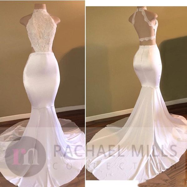 prom dresses mermaid high neck sweep train formal party dresses sleeveless backless white lace custom made long evening gowns, Black
prom dresses mermaid high neck sweep train formal party dresses sleeveless backless white lace custom made long evening gowns, Black