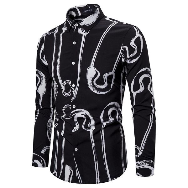 весна новая англия стиль мода мужские рубашки с длинным рукавом digital pin print designer men shirt euro размер s-2xl, White;black 
весна новая англия стиль мода мужские рубашки с длинным рукавом digital pin print designer men shirt euro размер s-2xl, White;black