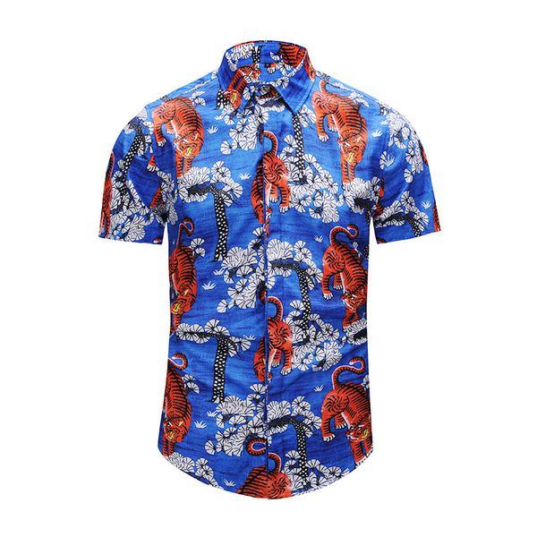 мужская дизайнерская рубашка с коротким рукавом синий тигр оптимус пайн древняя живопись тонкая рубашка, White;black 
мужская дизайнерская рубашка с коротким рукавом синий тигр оптимус пайн древняя живопись тонкая рубашка, White;black