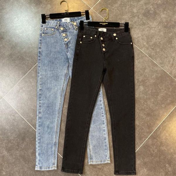 2020 spring new style irregular button decorative small feet were thin jeans women 0227, Blue
2020 spring new style irregular button decorative small feet were thin jeans women 0227, Blue
