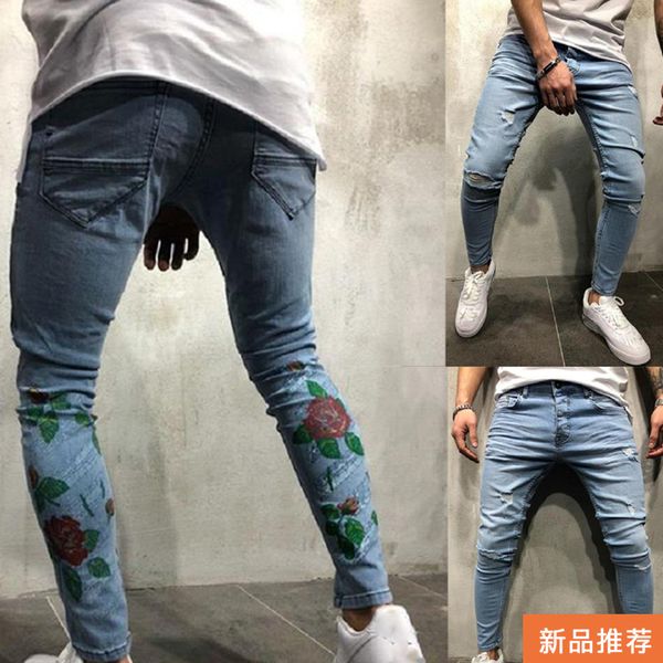 men's jeans fashion jean hole slim print feet pants men clothes 2021 biker skinny, Blue
men's jeans fashion jean hole slim print feet pants men clothes 2021 biker skinny, Blue