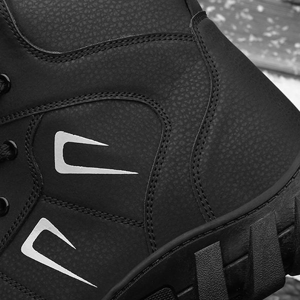 2019 men pu leather snow boots plush lined thick winter ankle boots warm waterproof non-slip sports classic design shoes, Black
2019 men pu leather snow boots plush lined thick winter ankle boots warm waterproof non-slip sports classic design shoes, Black