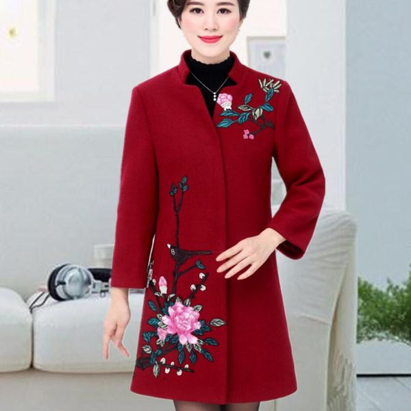 plus size 5xl fashion new middle-aged women autumn winter stand collar middle-aged ladies embroidered woolen coat, Black
plus size 5xl fashion new middle-aged women autumn winter stand collar middle-aged ladies embroidered woolen coat, Black